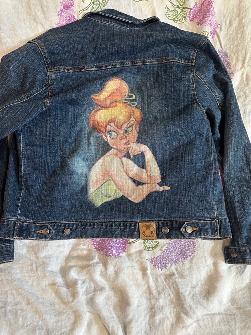 Disney Dark Blue Denim Jacket with Tinker Bell Artwork
